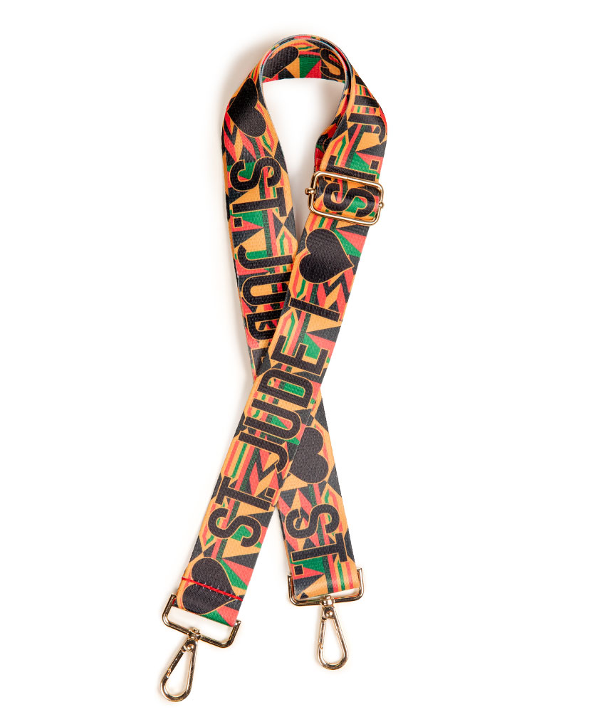 I Love St. Jude Kente Pattern Adjustable Purse Strap
